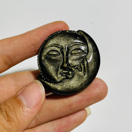 Gold Sheen Obsidian Sun & Moon Carving Wholesale -Wholesale Crystals