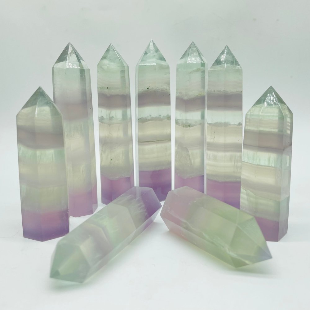 Green Purple Transparent Fluorite Tower Points Wholesale -Wholesale Crystals