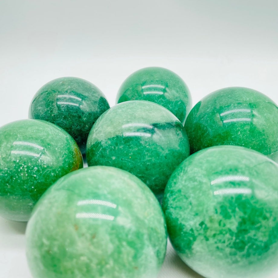 Green Strawberry Quartz Spheres Wholesale