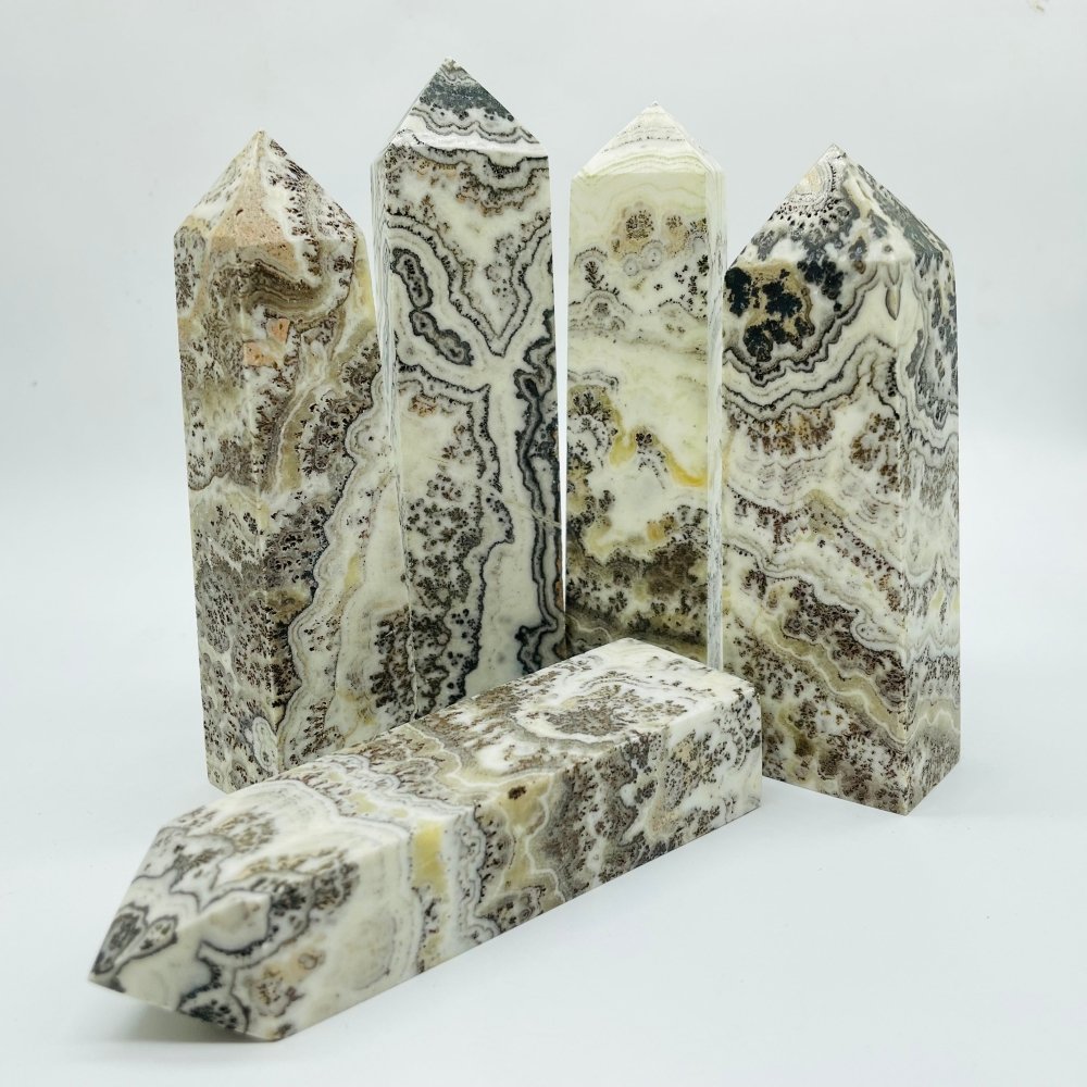 Grey Calcite Four-Sided Tower Point Wholesale -Wholesale Crystals