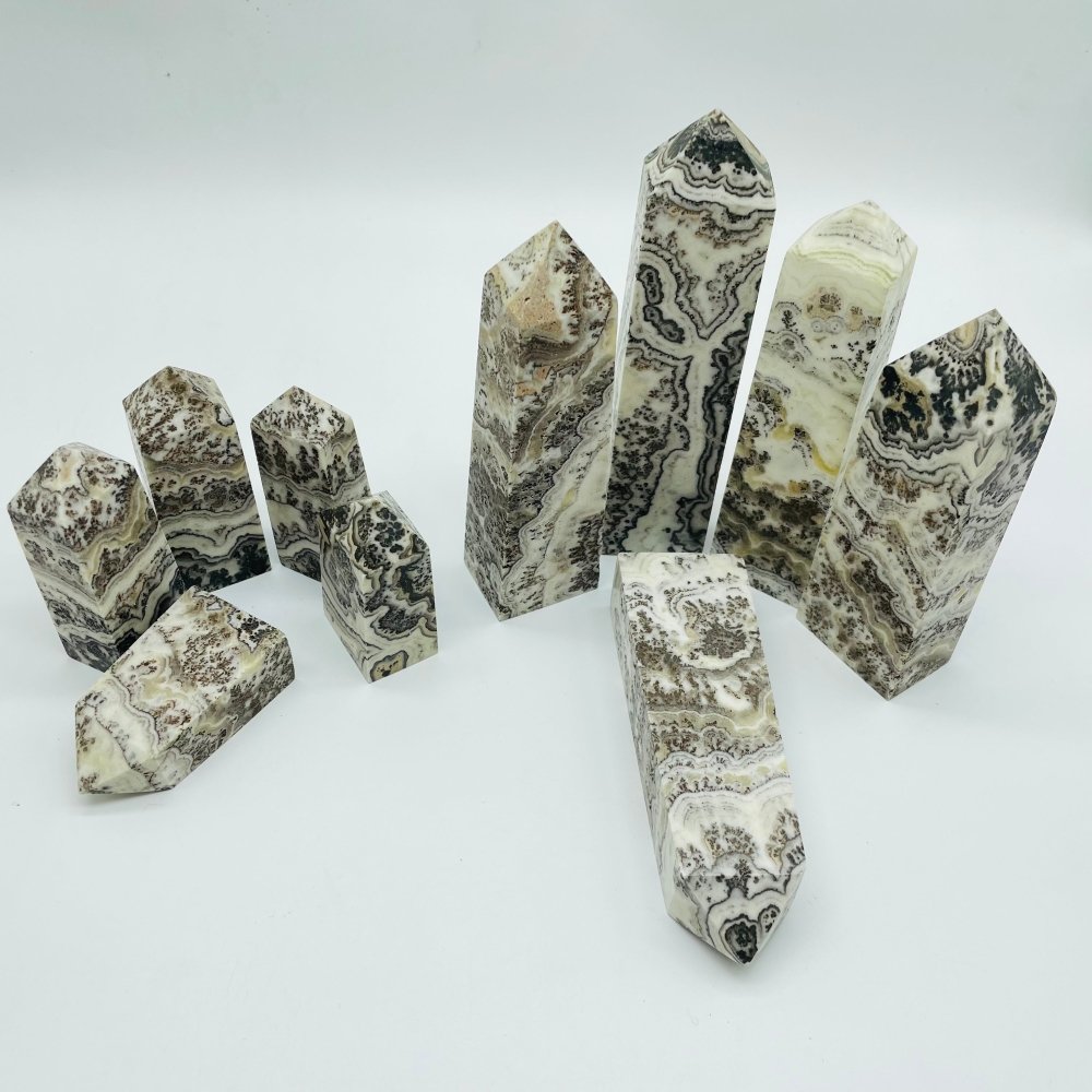 Grey Calcite Four-Sided Tower Point Wholesale -Wholesale Crystals