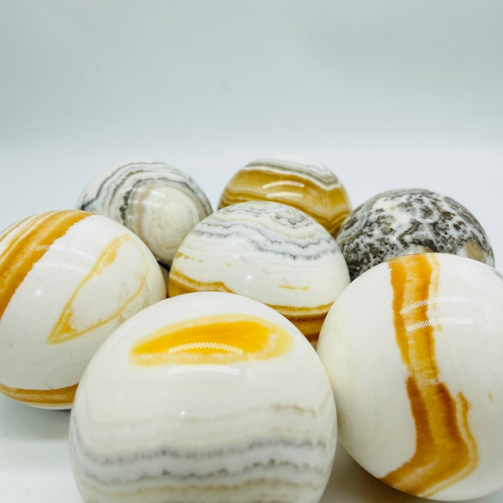 Grey & Yellow Calcite Sphere Ball Wholesale -Wholesale Crystals