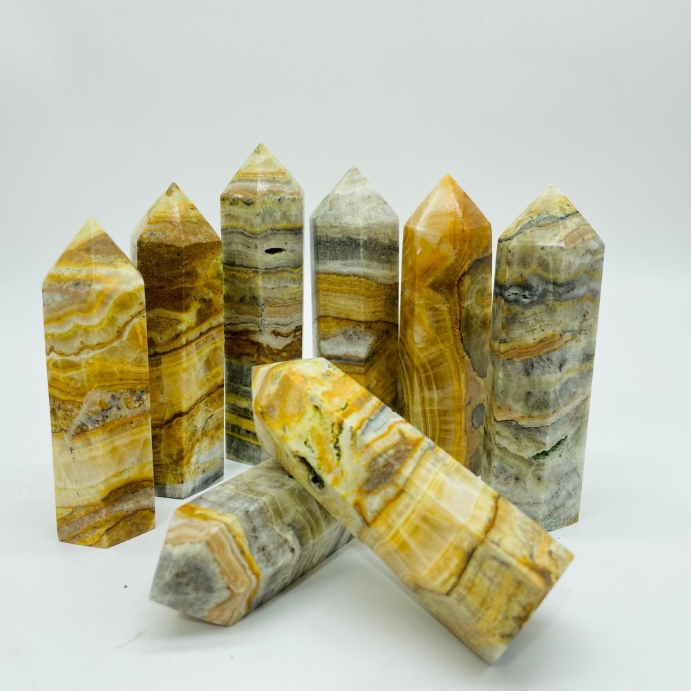 Grey Yellow Onyx Points Tower Wholesale -Wholesale Crystals