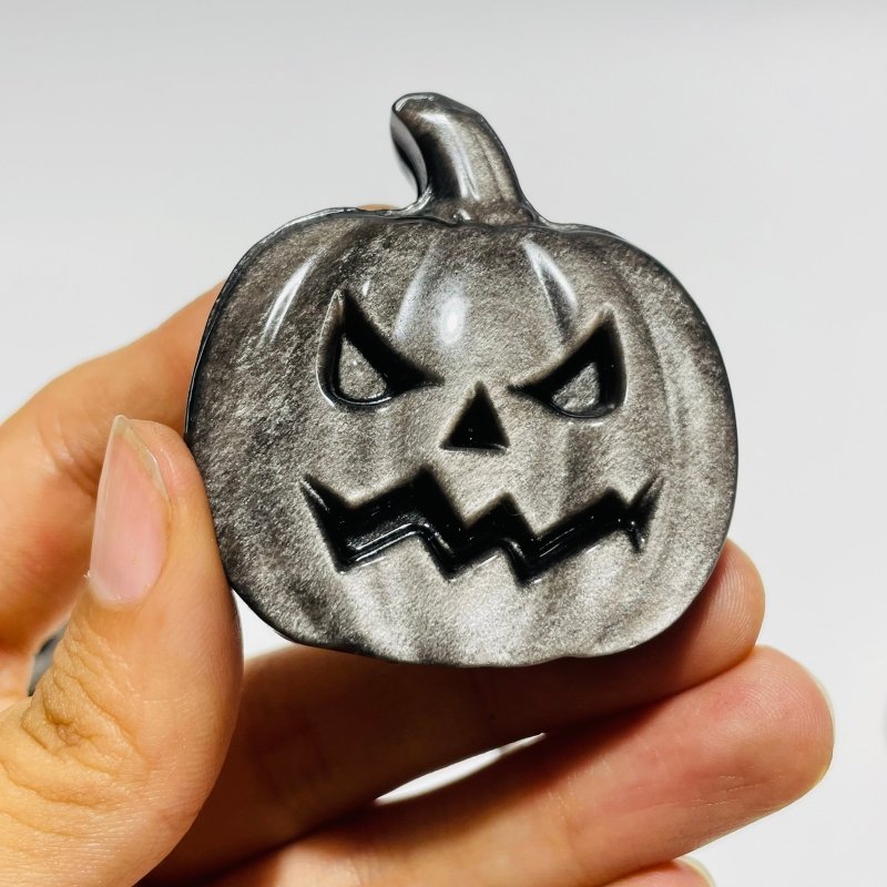 Halloween Pumpkin Carving Moonstone Mixed Sunstone Silver Obsidian Wholesale -Wholesale Crystals