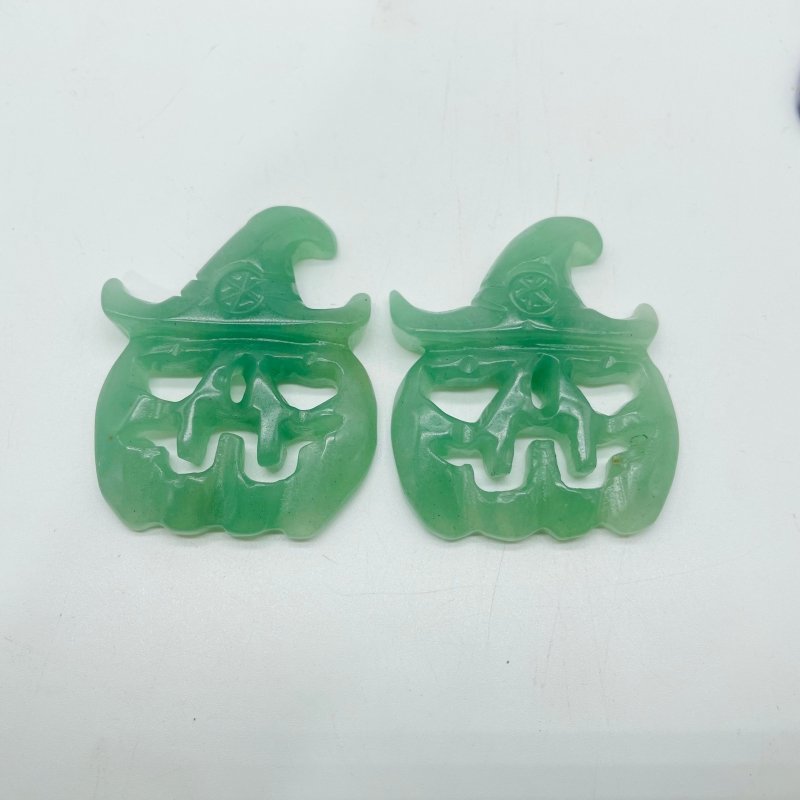 Halloween Pumpkin Wizard Lepidolite Green Aventurine Carving Wholesale -Wholesale Crystals