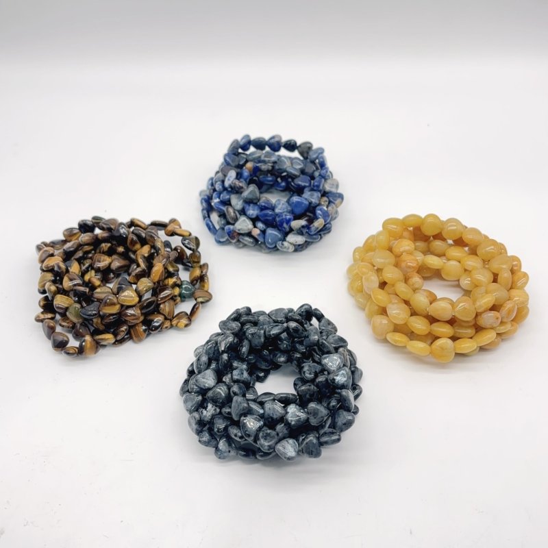 Heart Bracelet Crystal Wholesale Tiger Eye Sodalite Larvikite Yellow Agate -Wholesale Crystals