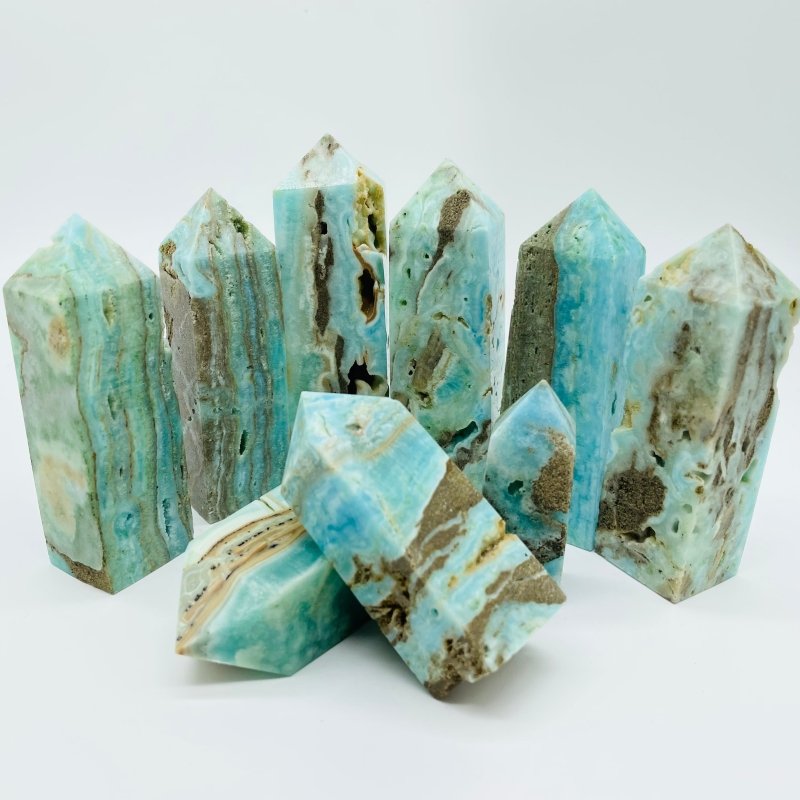 Hemimorphite Four-Sided Tower Point Wholesale -Wholesale Crystals