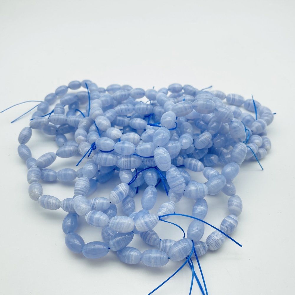 High Grade Blue Lace Agate Barrel Beads Bracelet Wholesale -Wholesale Crystals