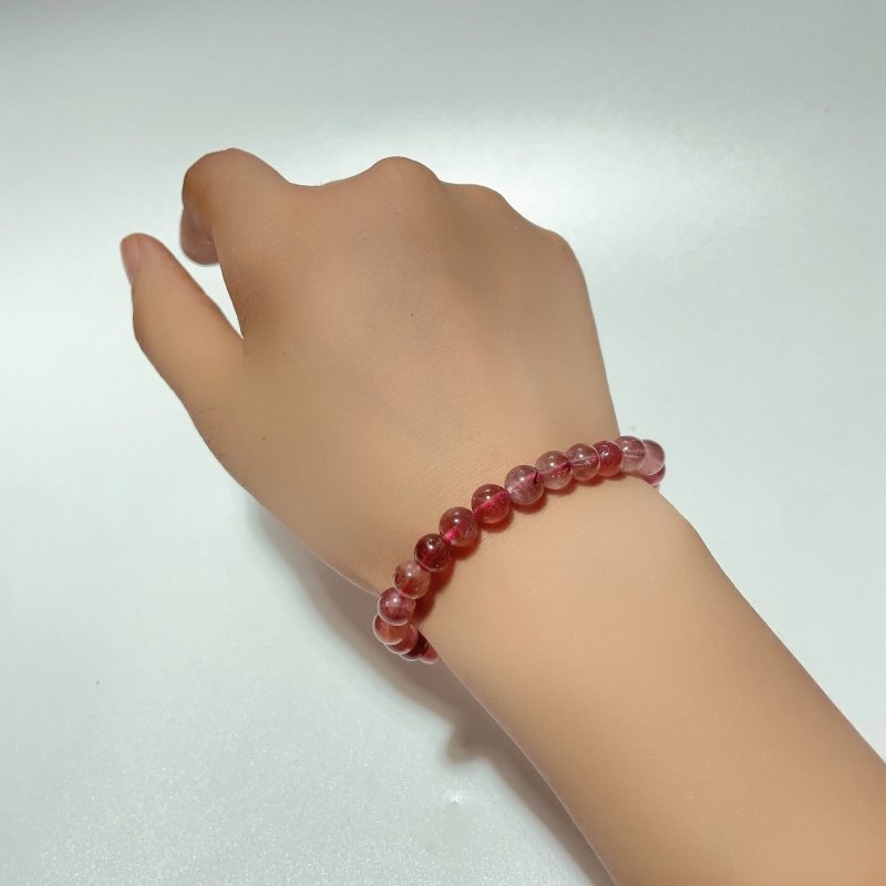 High Grade Clear Red Tourmaline Bracelet (HGUB18) -Wholesale Crystals