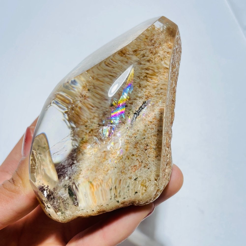 High Grade Orange Garden Quartz Lodolite With Rainbow -Wholesale Crystals