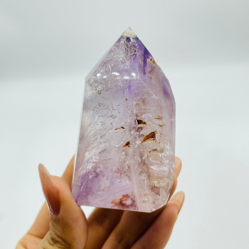 High Quality Amethyst Enhydro Quartz Tower With Moving Bubble -Wholesale Crystals