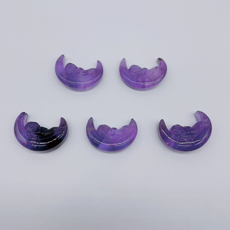 High Quality Amethyst Mermaid On The Moon Carving Wholesale -Wholesale Crystals