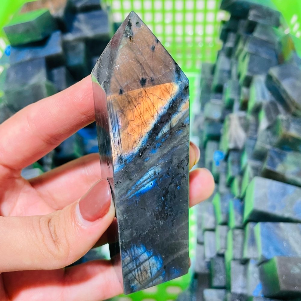 High Quality Blue Labradorite Four-Sided Tower Point Wholesale -Wholesale Crystals