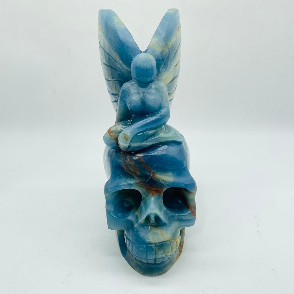 High Quality Blue Onyx Butterfly Fairy Skull Carving -Wholesale Crystals