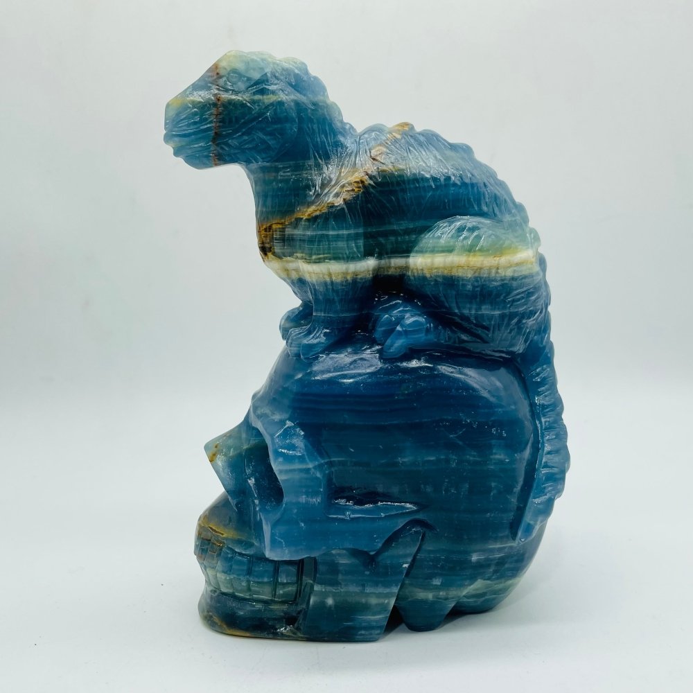 High Quality Blue Onyx Dinosaur Skull Carving -Wholesale Crystals