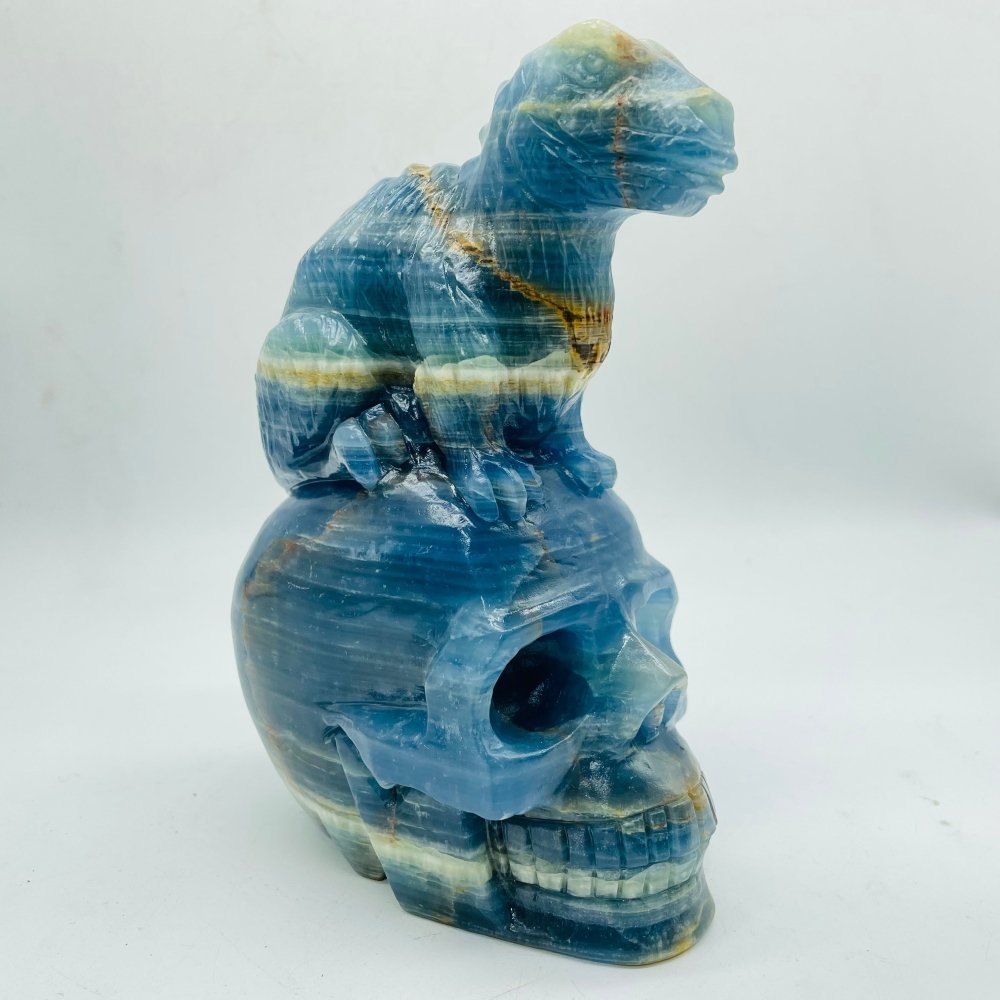 High Quality Blue Onyx Dinosaur Skull Carving -Wholesale Crystals