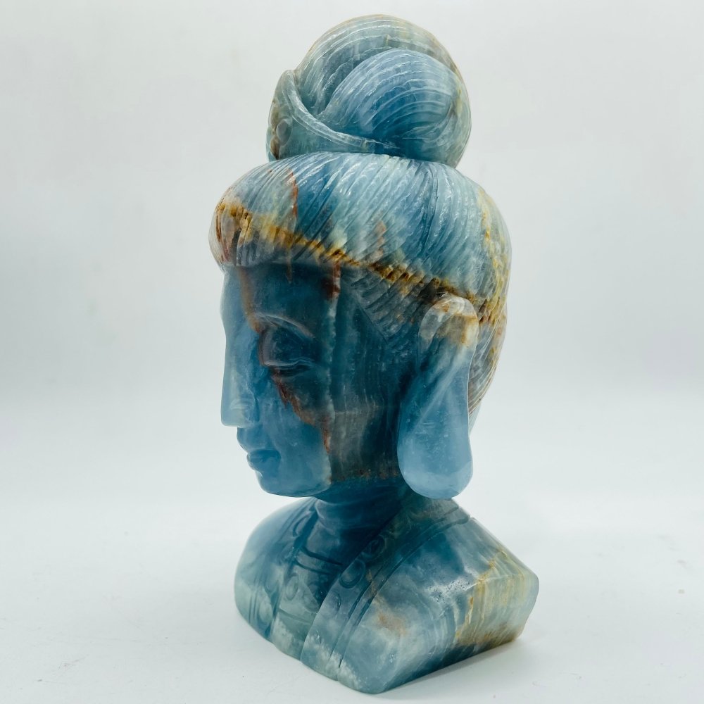 High Quality Blue Onyx Guanyin Head Carving -Wholesale Crystals