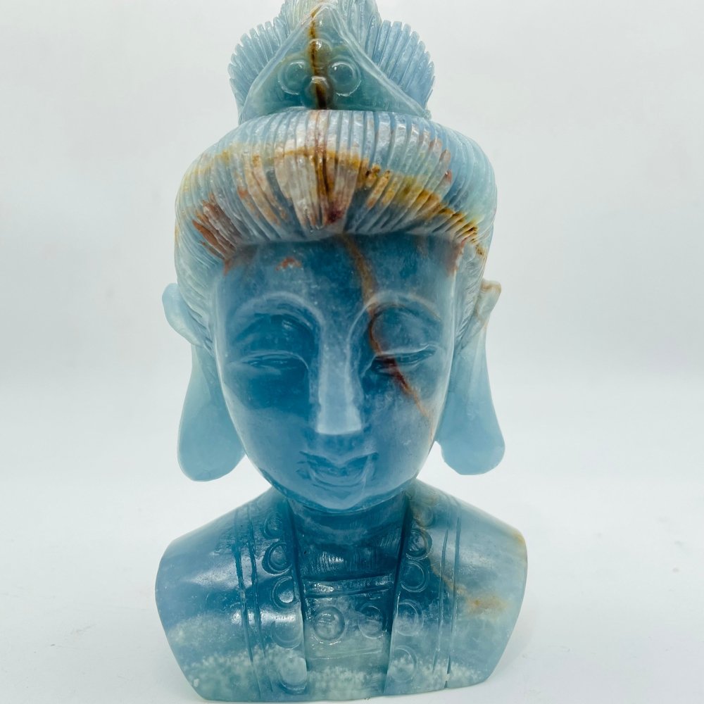 High Quality Blue Onyx Guanyin Head Carving -Wholesale Crystals