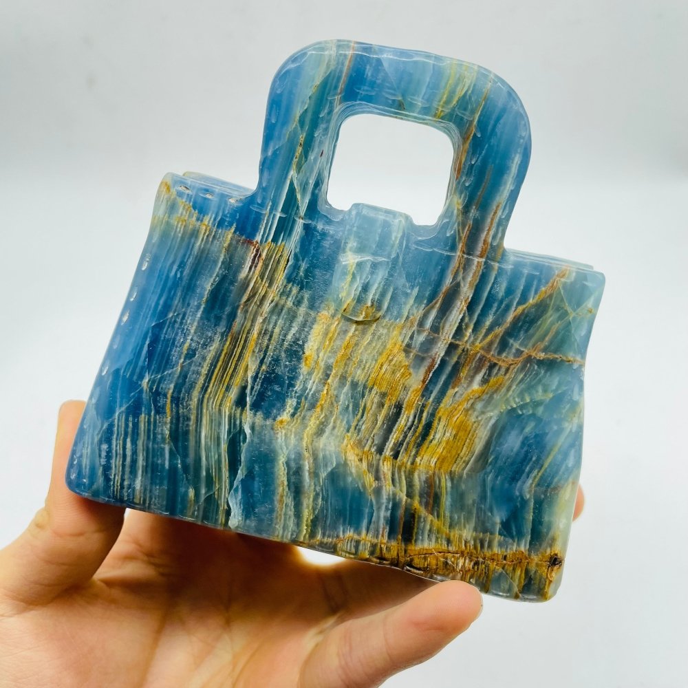 High Quality Blue Onyx Handbag Carving -Wholesale Crystals