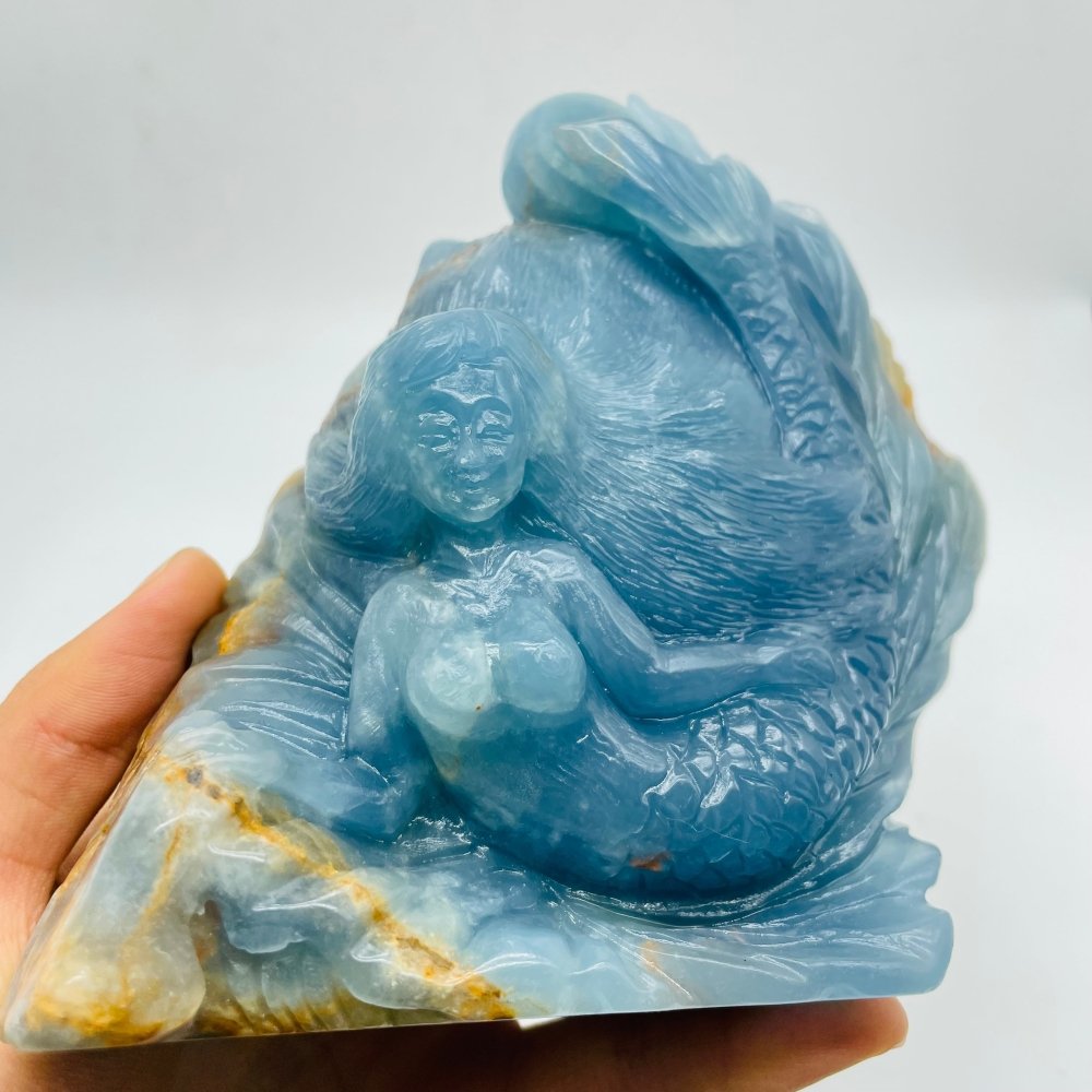 High Quality Blue Onyx Mermaid Carving -Wholesale Crystals
