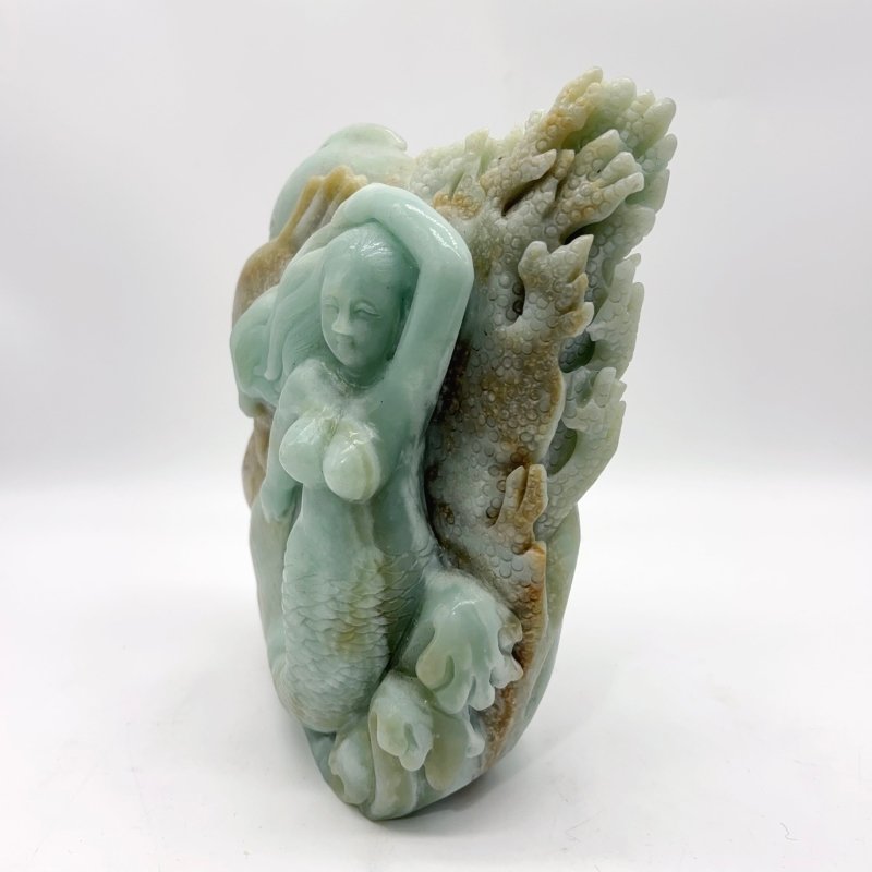 High Quality Caribbean Calcite Mermaid Dolphin Fish Carving Collection -Wholesale Crystals