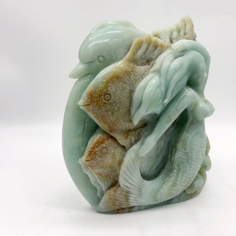 High Quality Caribbean Calcite Mermaid Dolphin Fish Carving Collection -Wholesale Crystals