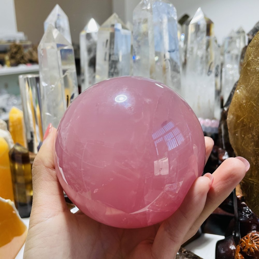 High Quality Deep Pink Rose Quartz Sphere Ball -Wholesale Crystals