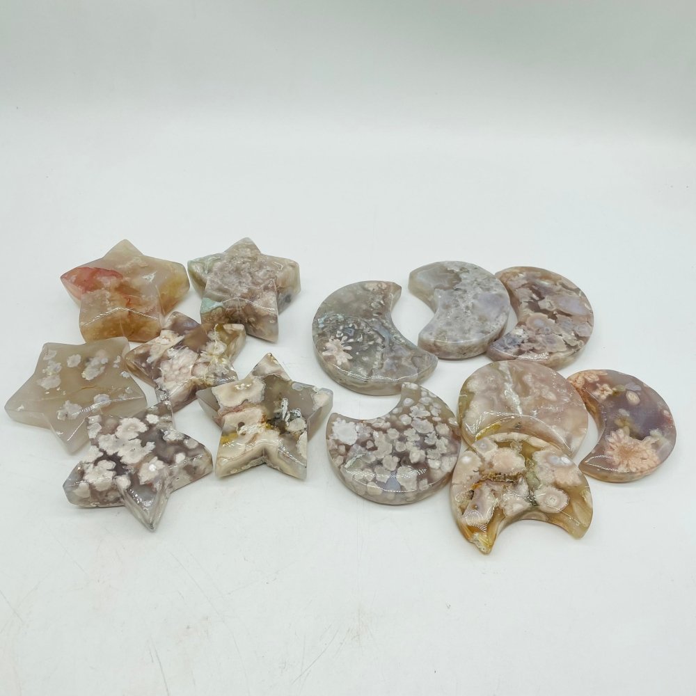 High Quality Flower Agate Star & Moon Wholesale -Wholesale Crystals