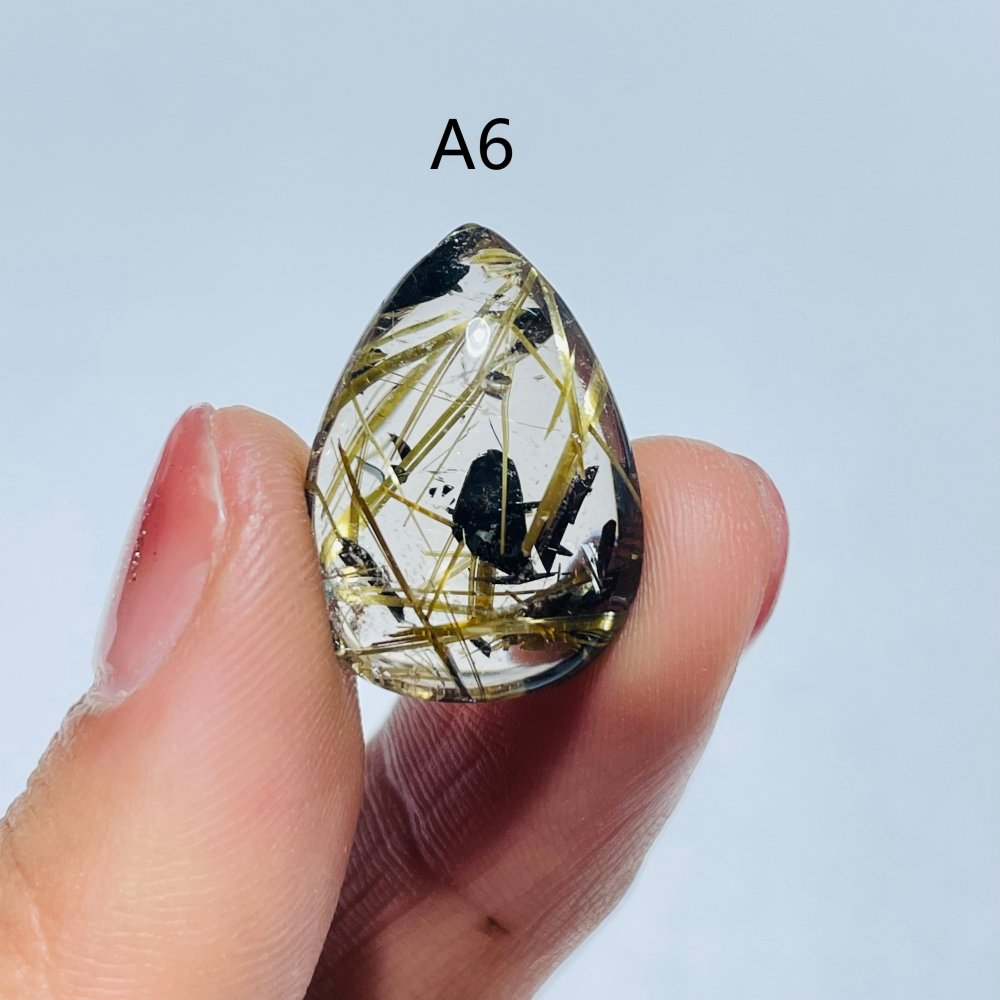 High Quality Gold Rutilated Quartz Teardrop Shape For Jewelry Making DIY Pendant -Wholesale Crystals