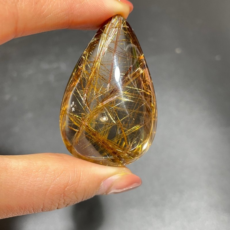 High Quality Gold Rutile Teardrop Pendant -Wholesale Crystals