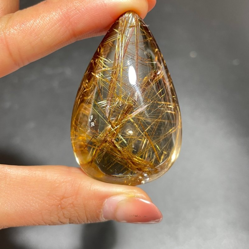 High Quality Gold Rutile Teardrop Pendant -Wholesale Crystals