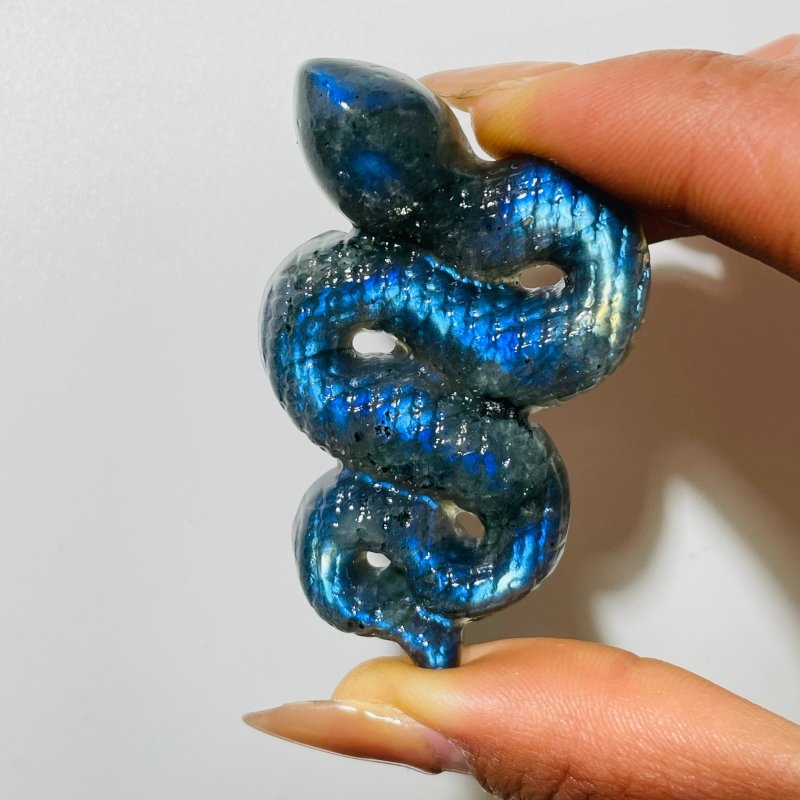 【ラブラドライト】 スネイク シェイプ　A　LABRADORITE SNAKE High Quality Labradorite Snake Carving Crystal Wholesale