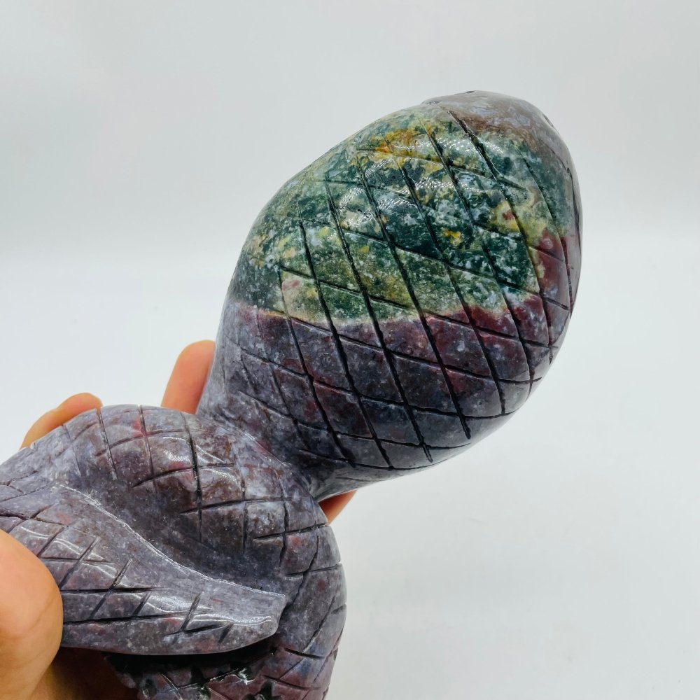 High Quality Large Ocean Jasper Cobra Snake Carving -Wholesale Crystals