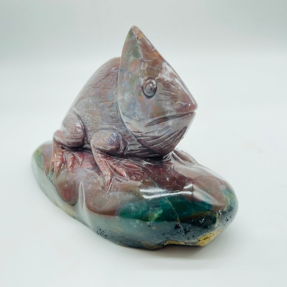 High Quality Ocean Jasper Chameleon Lizard Carving -Wholesale Crystals