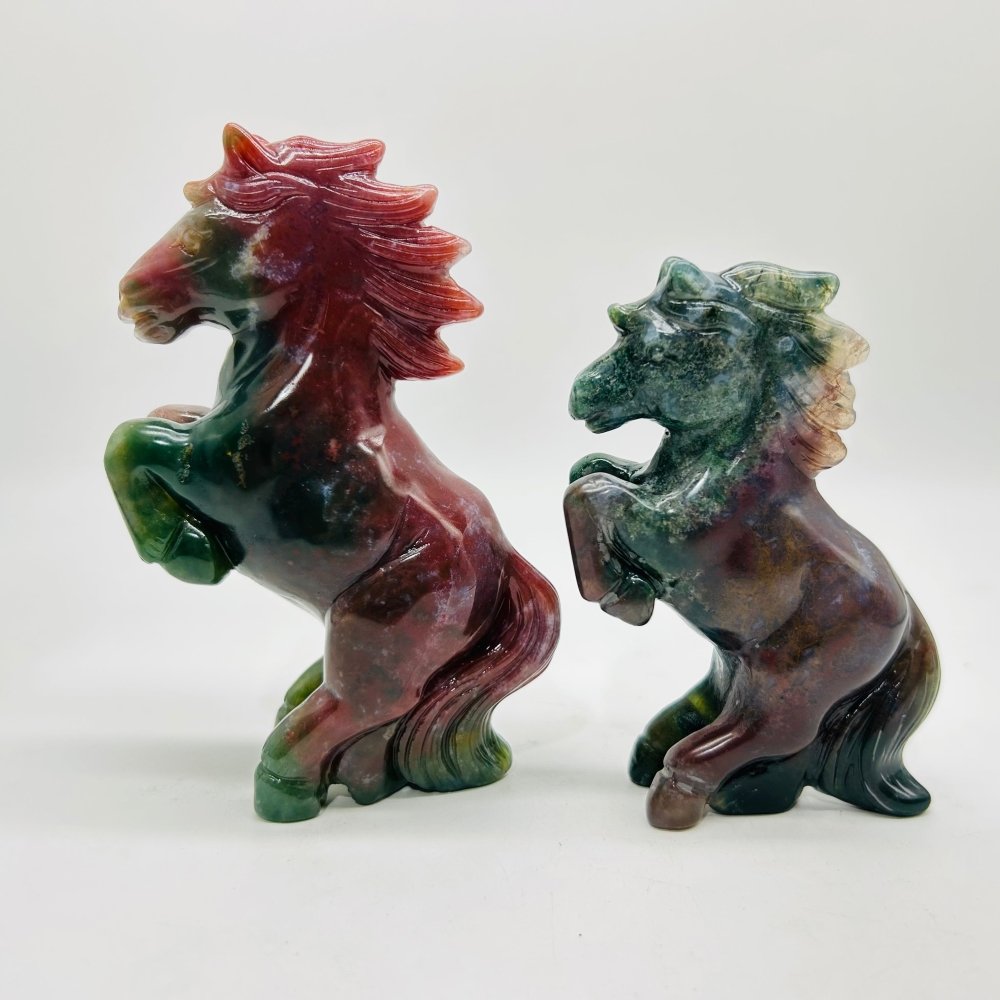 High Quality Ocean Jasper Stand Horse Carving -Wholesale Crystals