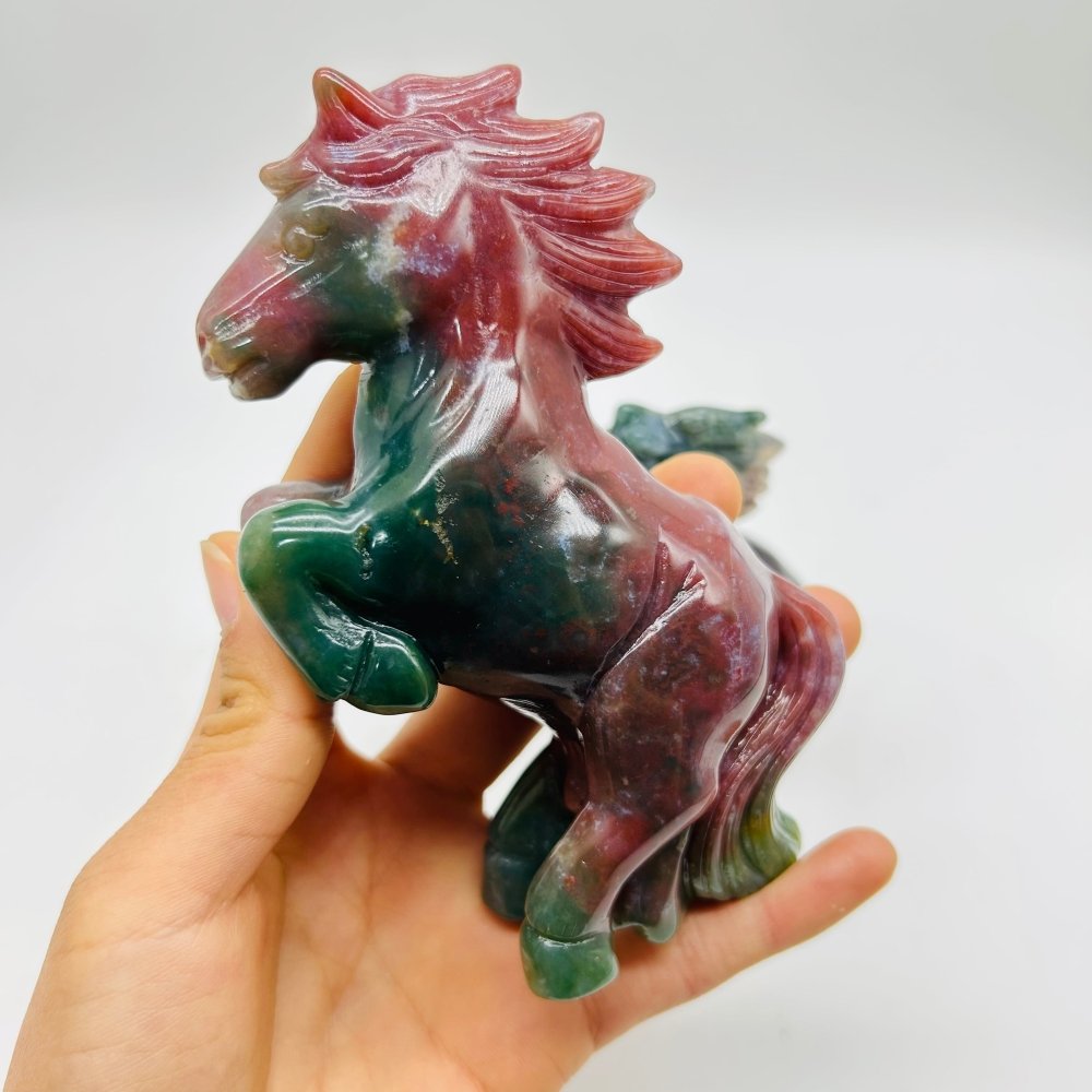 High Quality Ocean Jasper Stand Horse Carving -Wholesale Crystals