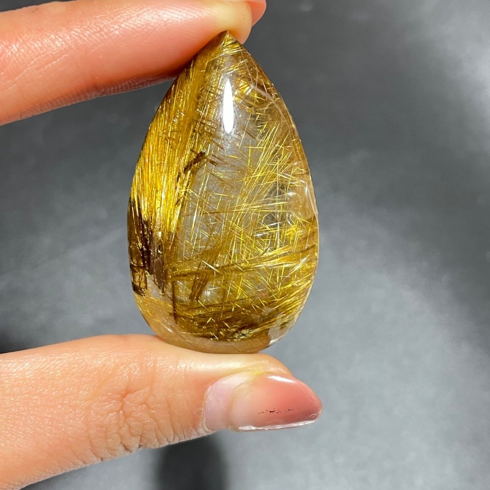 High Quality Spark Golden Rutile Teardrop Pendant -Wholesale Crystals