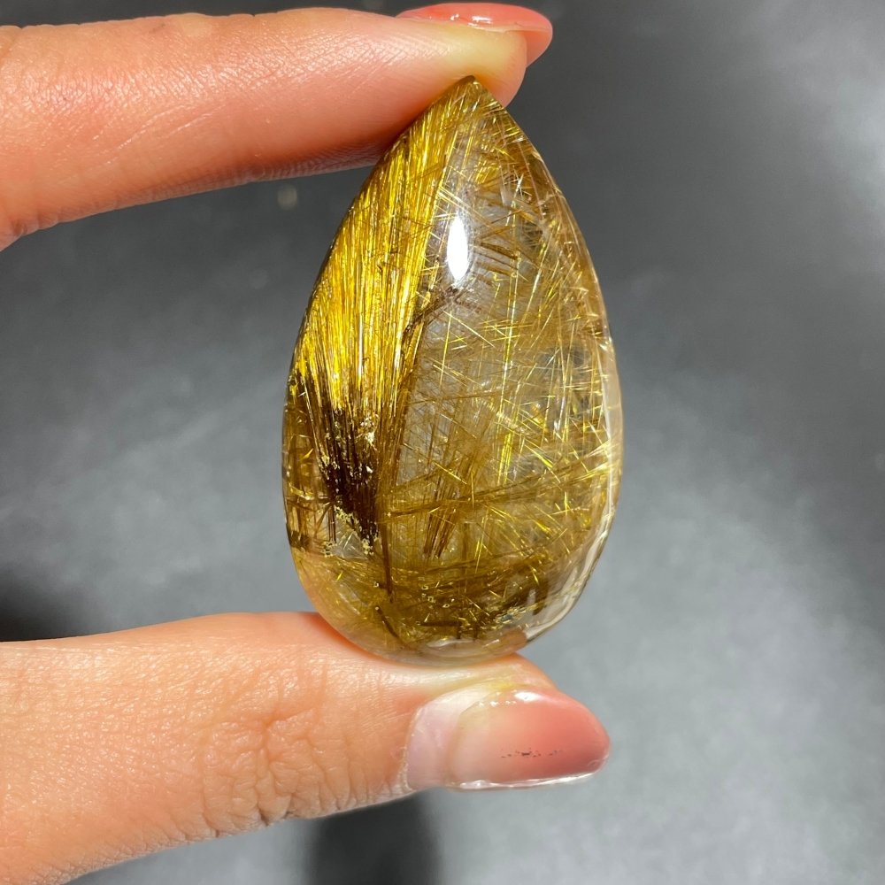 High Quality Spark Golden Rutile Teardrop Pendant -Wholesale Crystals