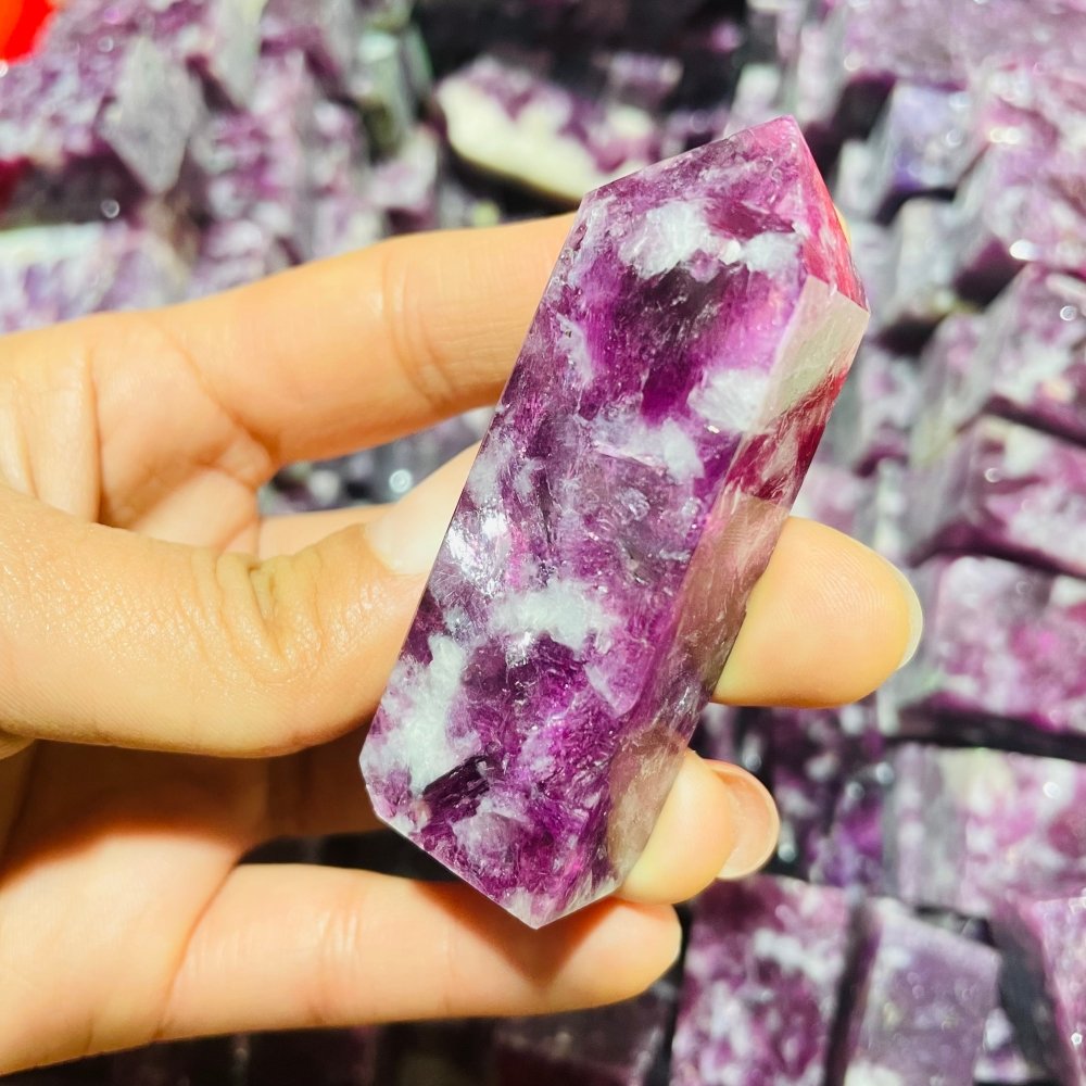 High Quality Spark Lepidolite Four-Sided Tower Points Wholesale -Wholesale Crystals