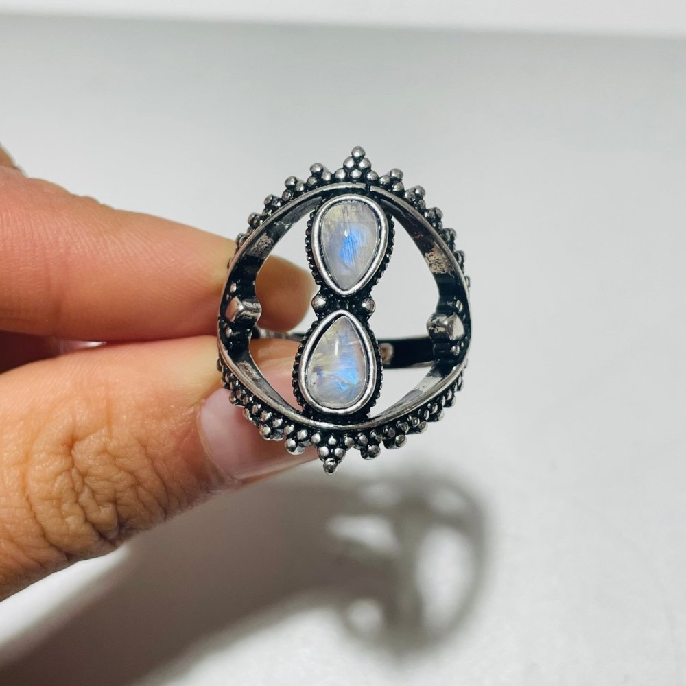 Hourglass Shape Ring Moonstone Lapis Lazuli Wholesale -Wholesale Crystals