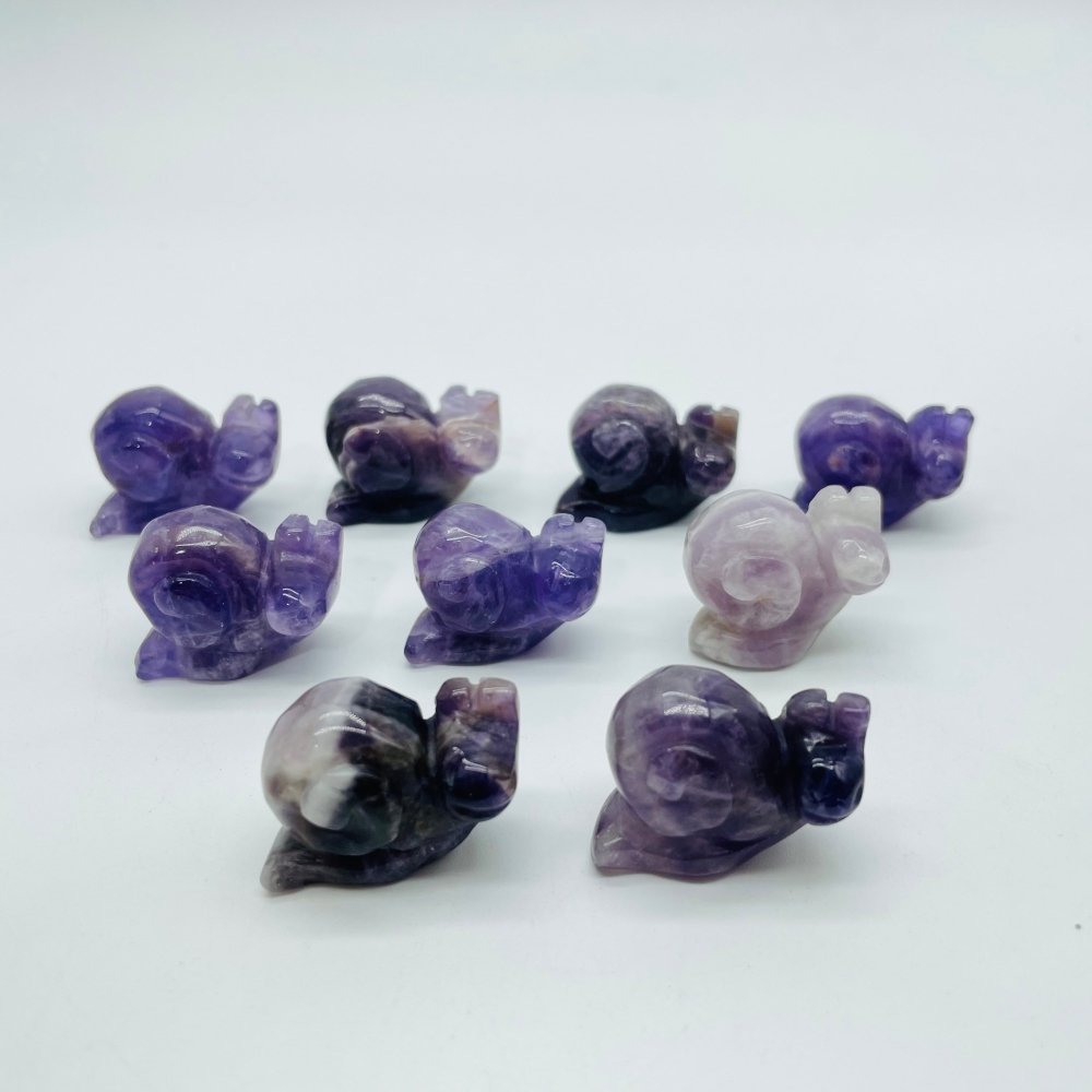 Howlite&Chevron Amethyst Snail Carving Crystal Wholesale -Wholesale Crystals