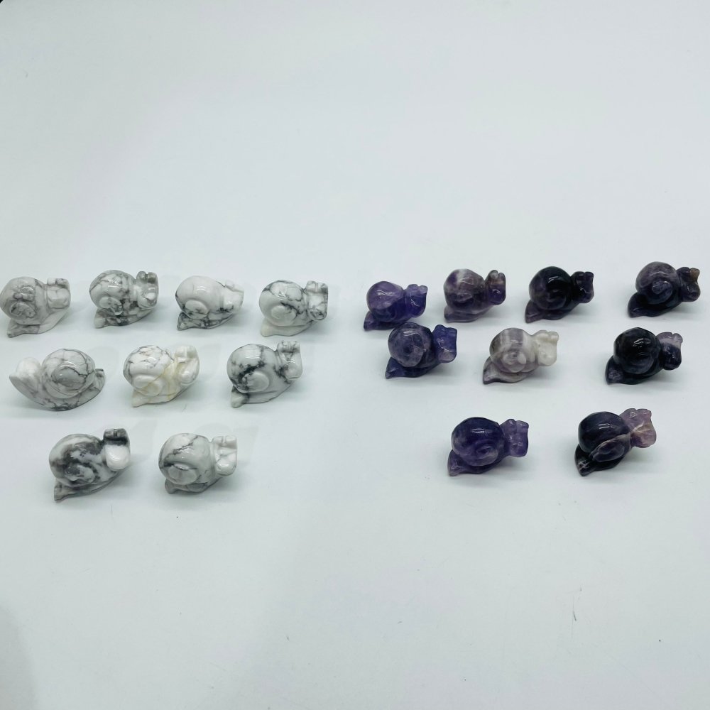 Howlite&Chevron Amethyst Snail Carving Crystal Wholesale -Wholesale Crystals