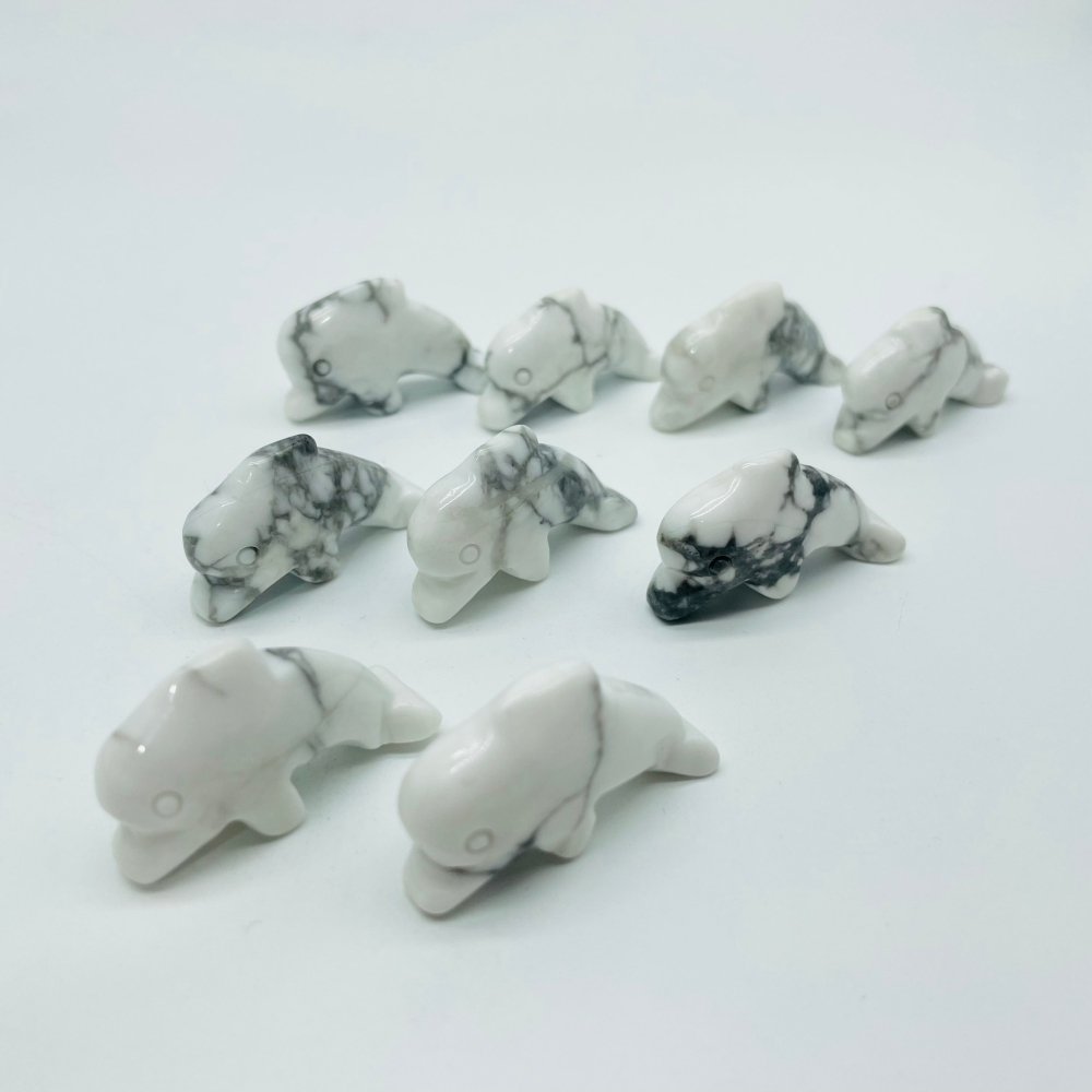 Howlite&Moss Agate Mini Dolphin Carving Wholesale -Wholesale Crystals