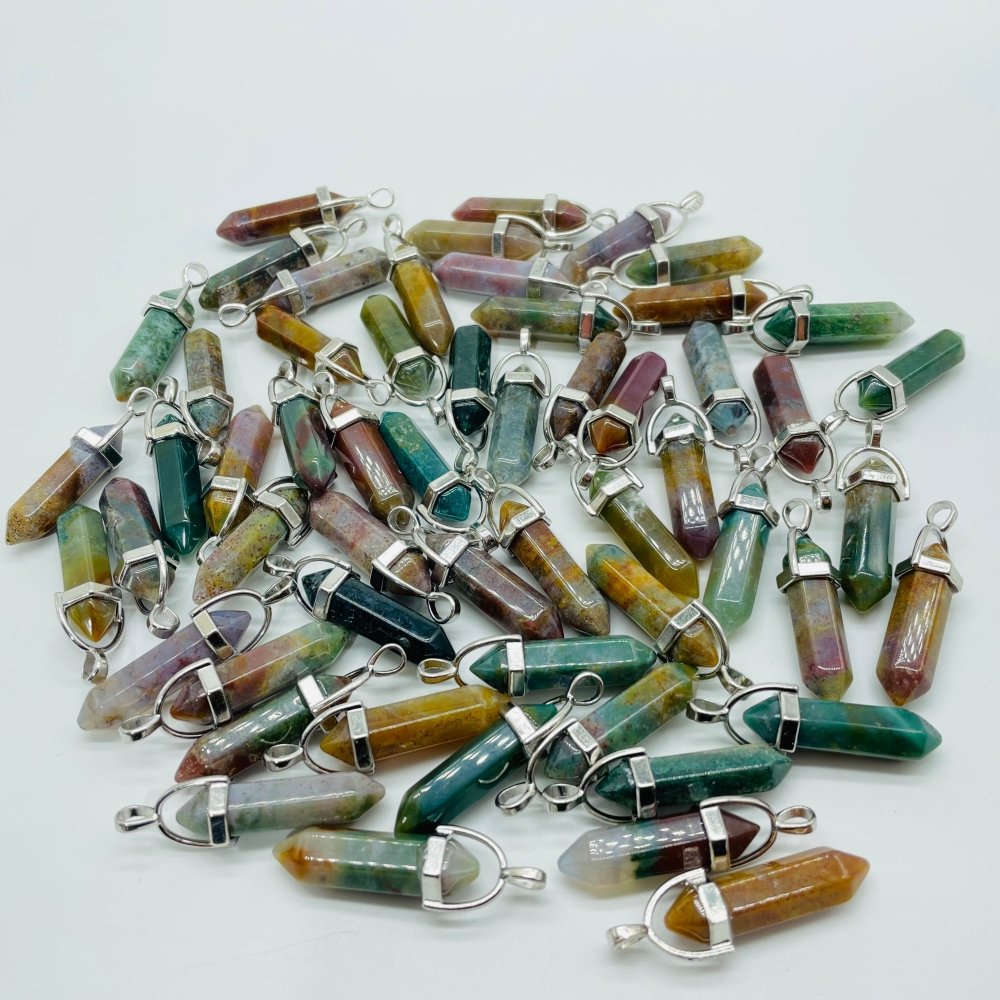 India Agate Double Point Pendant Wholesale -Wholesale Crystals