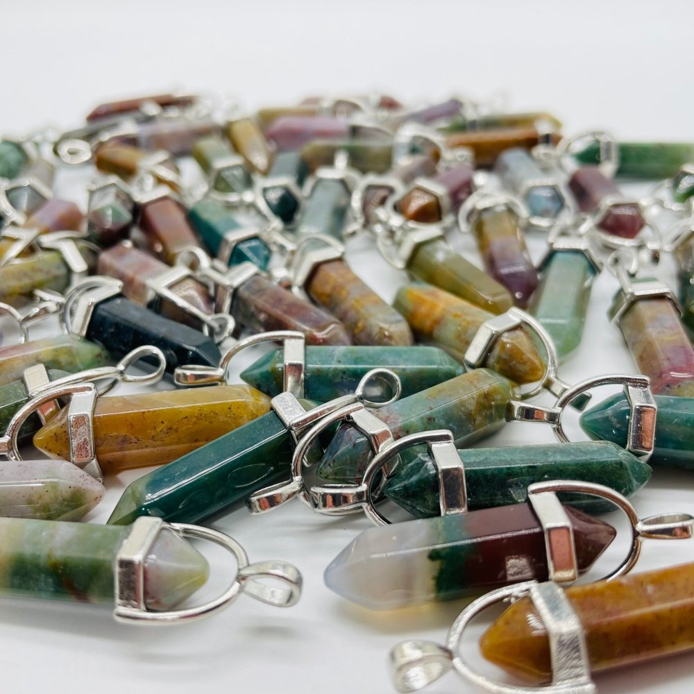 India Agate Double Point Pendant Wholesale -Wholesale Crystals