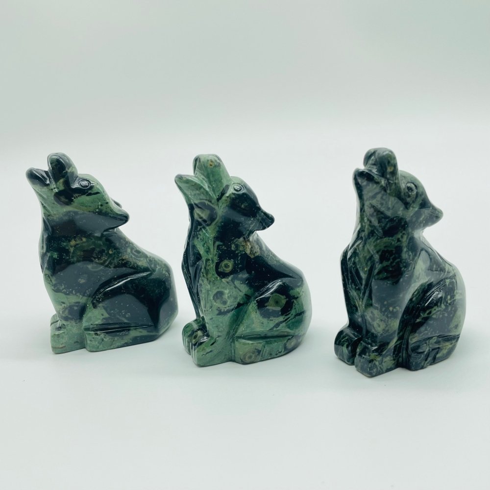 Kambaba Jasper Wolf Carving Wholesale -Wholesale Crystals