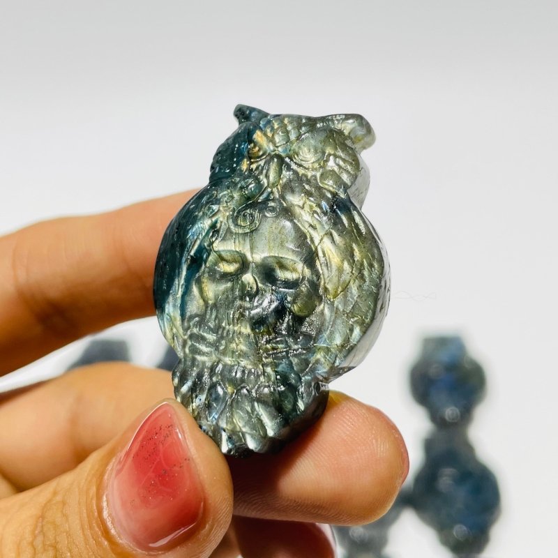 Labradorite Owl Skull Carving Wholesale -Wholesale Crystals