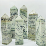 Large Dendritic Sage Jasper Tree Stone Four-Sided Tower Point Wholesale -Wholesale Crystals