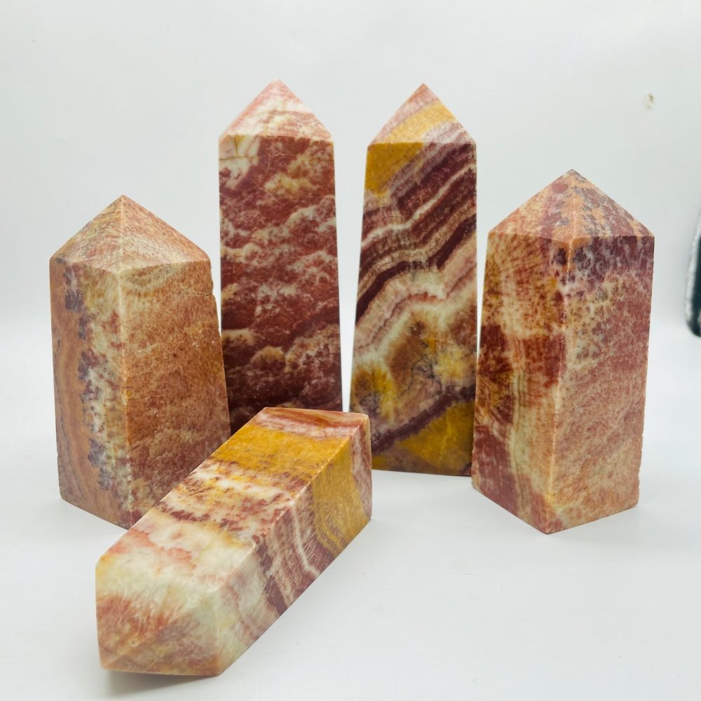 Large Fat Red Dali Jasper Four-Sided Tower Point Wholesale -Wholesale Crystals