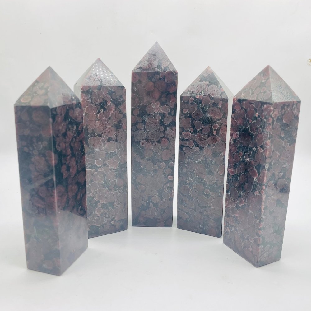 Large Garnet Mixed Astrophyllite Four-Sided Tower Point Wholesale -Wholesale Crystals